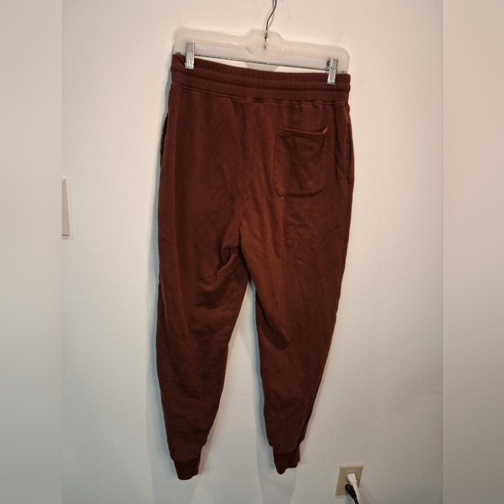 Goumi Womens Size S Organic Cotton French Terry Brown Sweatpants - Picture 2 of 6